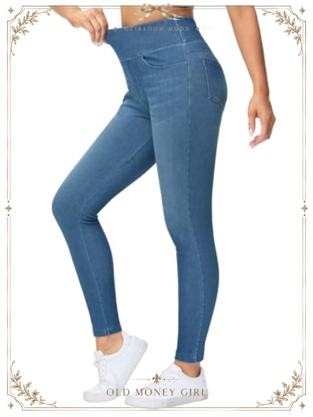 Womens High Waisted Jeggings Pull On Stretch Skinny Jeans Tummy Control